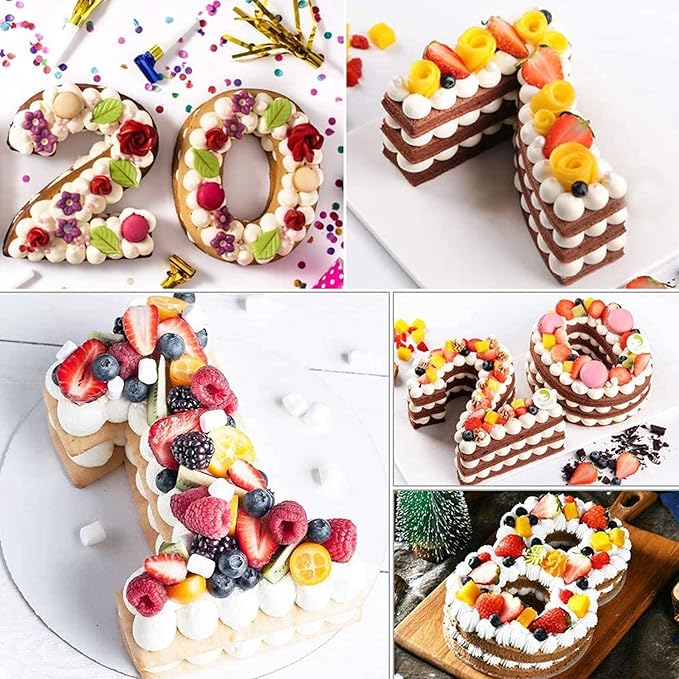Ducodocu Large Silicone Number Cake Mould 3D Novelty Cake Pan DIY Baking Mold for Birthday Anniversary Number of 2