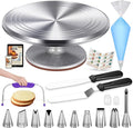 Kootek 51 Pcs Cake Decorating Kit, 12" Aluminum Alloy Cake Turntable, 10 Numbered Icing Tips, Offset and Straight Spatulas, Cake Leveler, Pastry Bags Baking Supplies