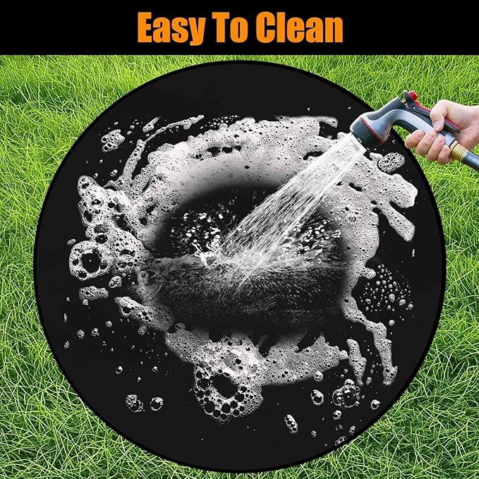 Fire Pit Mat,48-Inch Round Grill Mat for Outdoor Grill – Fire-Resistant, Waterproof & Oil-Proof Deck and Patio Protector
