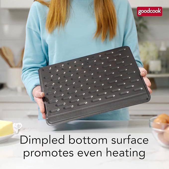 GoodCook AirPerfect Non-Stick Air Insulated 14” x 12” Cookie Sheet - Carbon Steel Cooking Pans, No Burn Insulation Bakeware, Cookie Sheets for Baking, Oven Pan Set (Pack of 6)