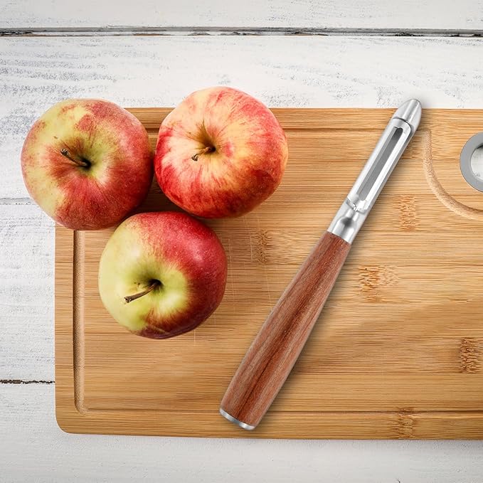 1Pcs I Style Stainless Steel Vegetable Peeler for Fruit Veggie Heat Resistant Incisive Cucumber Peeler With Solid Wood Handle for Home Kitchen Use