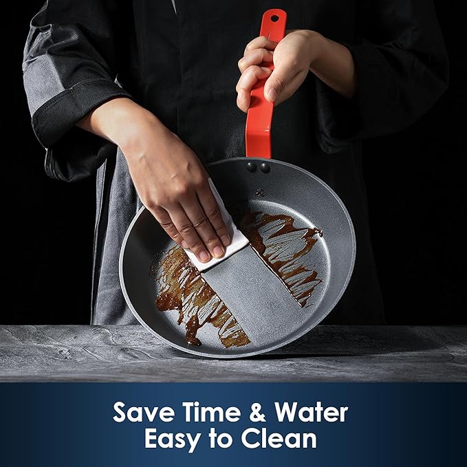SENSARTE Nonstick Frying Pan Set 2-Piece, Oven Safe Skillets with Swiss Coating, Induction Compatible Chef Pan Set, Dishwasher Safe Cooking Pans, PFOA PFOS Free, 10 and 12 Inch