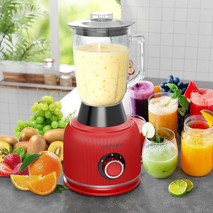 Food Processor and Blender Combo, 88 oz Food Chopper for Meat, Vegetable and Dough, 70 oz 700W Glass Jar Blender with 2 Speeds and Pulse for Smoothie, Nutrient Extractions, and More