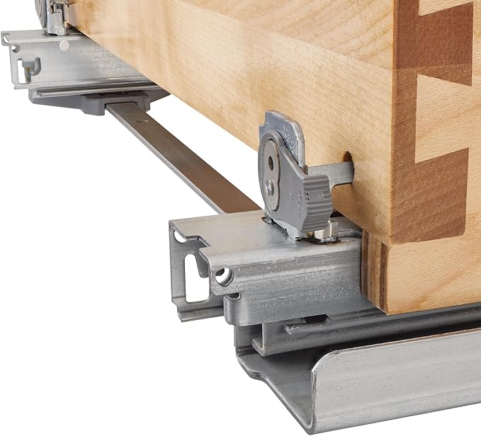 Rev-A-Shelf 14" Pullout Storage Organizer for Base Kitchen/Bathroom Cabinets with Soft-Close Full Extension Slides & Adjustable Shelves, 448-BCSC-14C