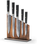 Yatoshi Knives Magnetic Kitchen Knife Block Set - Japanese 67 Layer High-Grade VG-10 Steel Knives, Sharp, G10 Handle Professional Kitchen Knife Set - Black Damascus (6 pieces)