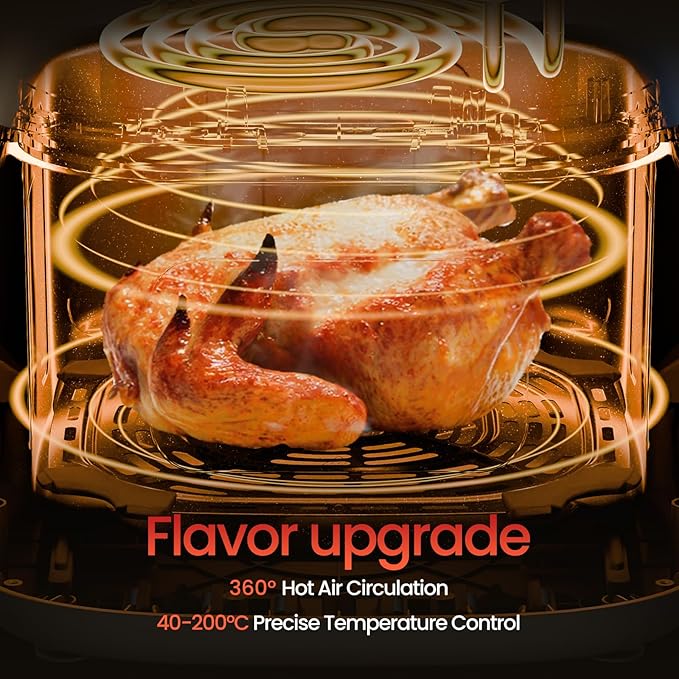 TOPZEE Air Fryer 12-in-1, Compact & Large 5.5-Qt Airfryer, 100-400℉ Precise Heat, 360°Hot Air Circulation, 95% Less Oil, Quick Easy Meals, Bake, Dry, Reheat, Frozen, Broil, Proof