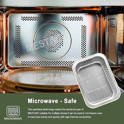 11"x8" Sturdy Foil Pans + Snap-On Lids (5 Pack) | 2X Thicker Heavy Duty Reusable 112oz | Grill Oven Microwavable Pot | 3.3" Deep Disposable Aluminum Tin for Baking, Cooking
