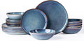AmorArc Ceramic Dinnerware Sets,Handmade Reactive Glaze Stoneware Plates and Bowls Set,Highly Scratch Resistant | Dishwasher & Microwave Safe Dishes set,Service for 6 (18pc)