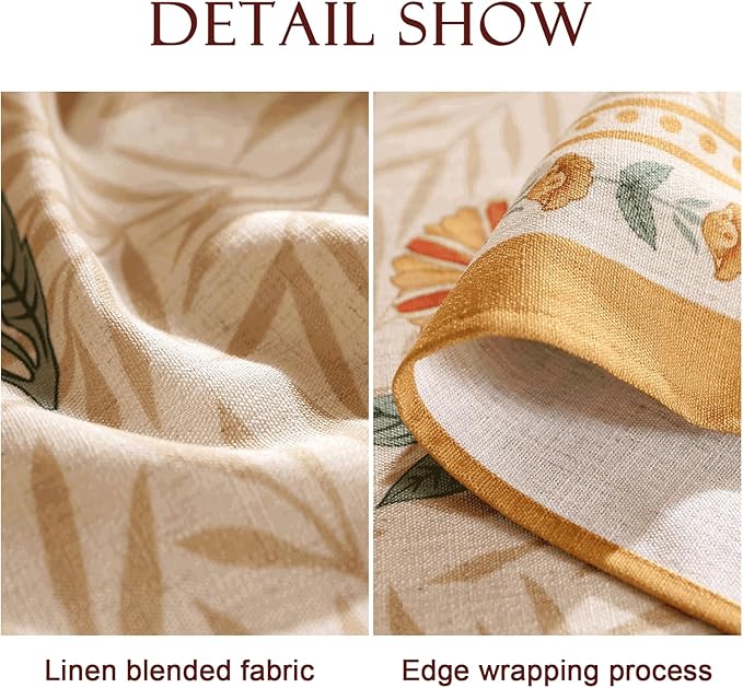 patdrea Designer French Vintage Rectangular Tablecloth,Yellow Floral Pattern Anti-Wrinkle Table Cloth,Dacorative Cover for Kitchen Dining Parties,Christmas,Thanksgiving,55"x87"-Cornflowers