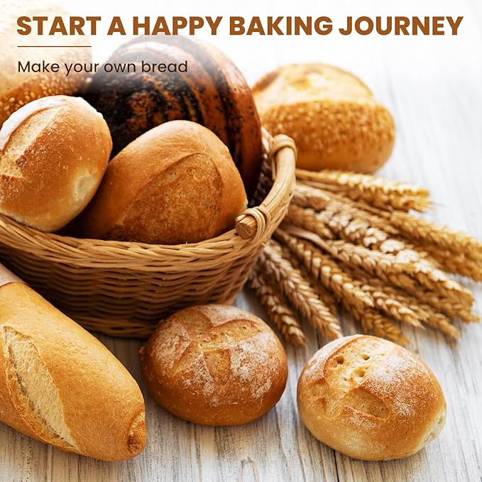 5 Inch Banneton Bread Proofing Basket Set of 6, Kikcoin Mini Sourdough Bread Baking Supplies, Small Banneton Basket Proofing Baskets for Sourdough Bread Baking