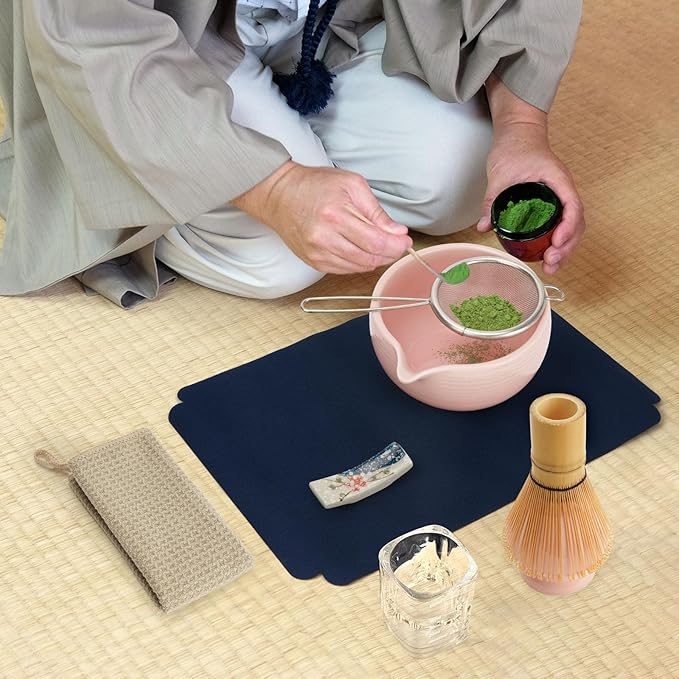 10-Pcs Matcha Kit Set, Whisk and Bowl with Spout & Measuring Spoon, Japanese Matcha Tea Making Tools, Light Pink