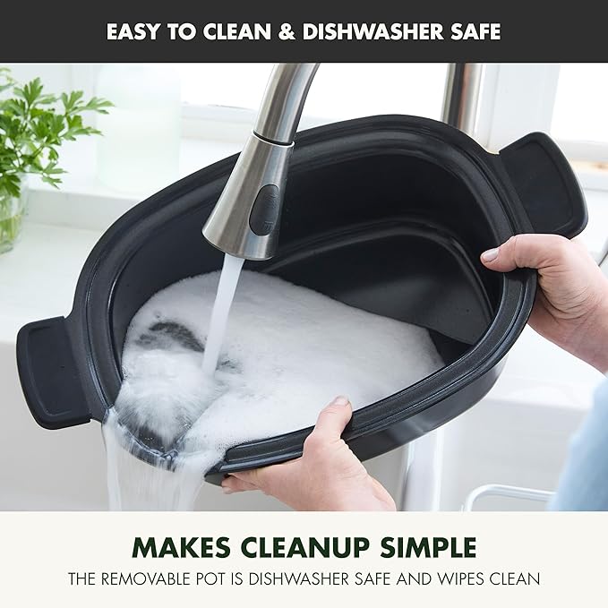 GreenPan Elite 8-in-1 Programmable 6QT Electric Slow Cooker, Dishwasher Safe Lid & Removable Crock, PFAS-Free Healthy Ceramic Nonstick Multi-Cooker, Sear, Sauté, Brown, Steam Basket, Roast, Gold