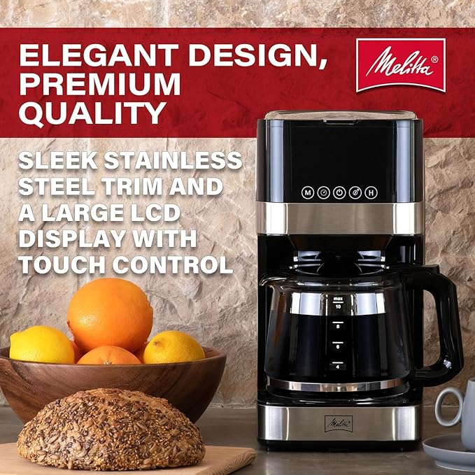 Melitta Aroma Series Programmable Drip Coffee Makers Parent (Aroma Tocco Glass Black 10 Cups)