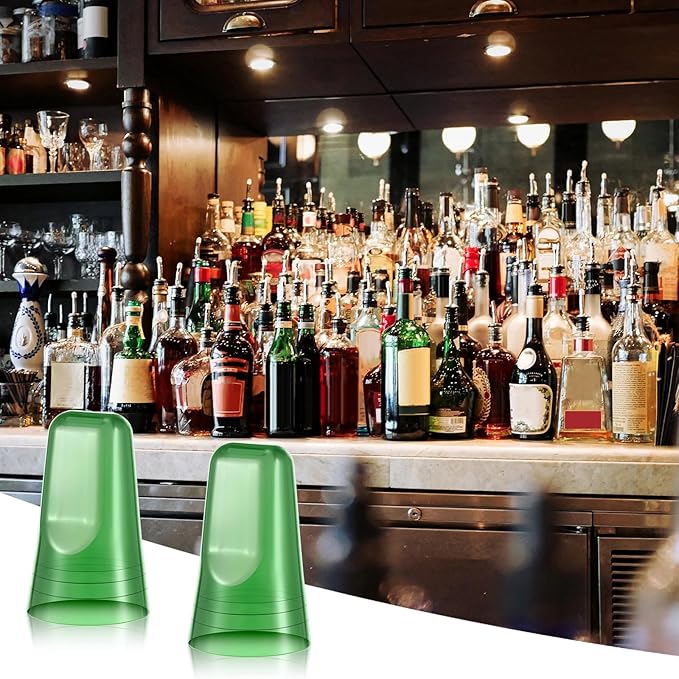 Chengu 36 Pieces Liquor Bottle Covers Pour Spout Covers Bar Toppers for Bottles Universal Pour Dispenser Dust Translucent Silicone Rubber Spout Caps for Bar Home Kitchen Tools Supplies (Green)