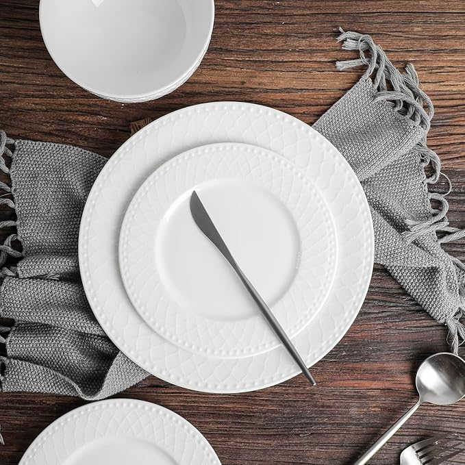 Stone Lain Alexandria 16-Piece Dinnerware Set Bone China, White