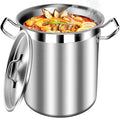 Extra-Large Stainless Steel Stock Pot – Commercial Heavy Duty Soup Pot with Lid, 3-Ply Base for Fast Heating, Ideal for Seafood Boils and Outdoor Cooking - 100 Quart