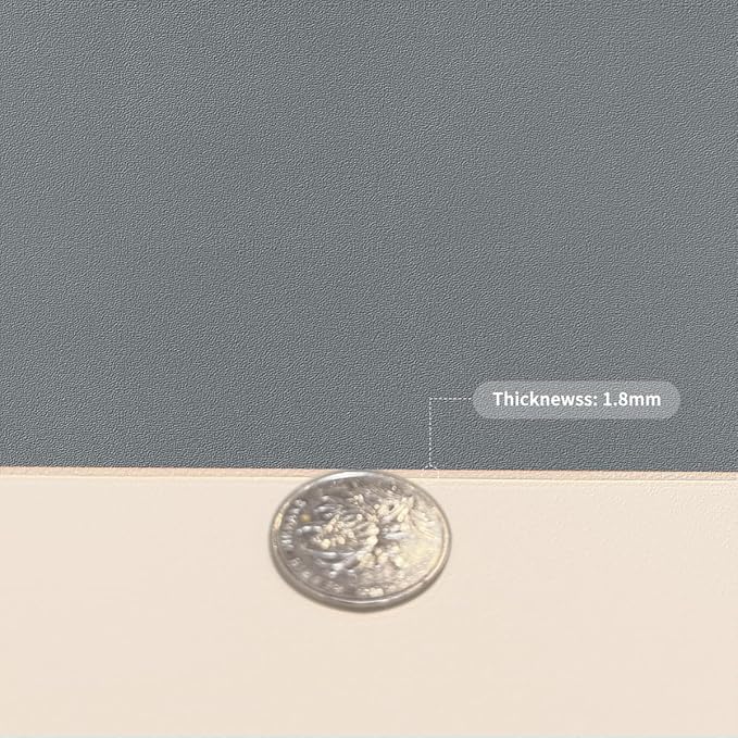 Leather Desk Mat - 18x36 Inch Waterproof Easy to Clean Can Conceal Flaws Protector The Table Top from Scratches Used for Coffee Table Office Table Dresser(Off White+Light Gray 18x36)
