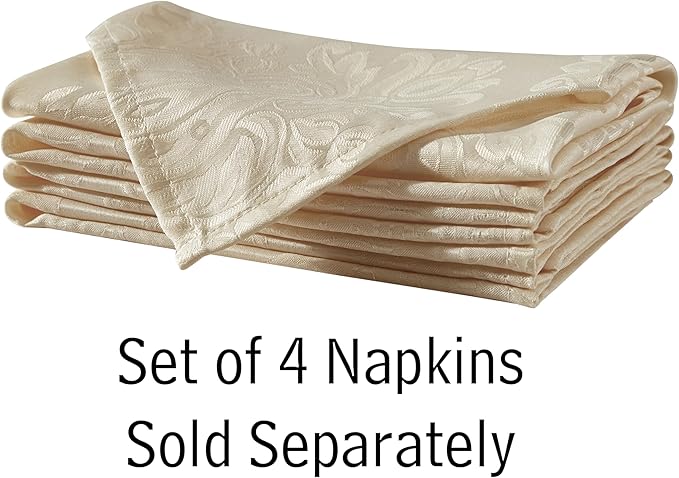 Newbridge Barcelona Luxury Damask Fabric Tablecloth, 70” Extra Wide x 90” Rectangle, Golden Beige, 100% Polyester, No Iron, Soil Resistant Dining Room, Party and Banquet Table Cover