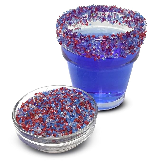 Snowy River Americas, Cocktail & Margarita Sugar Rimmer - Vibrant Naturally Colored Sugar for Cocktail Rimming, Baking & Decorating, Medium Crystal - 8oz