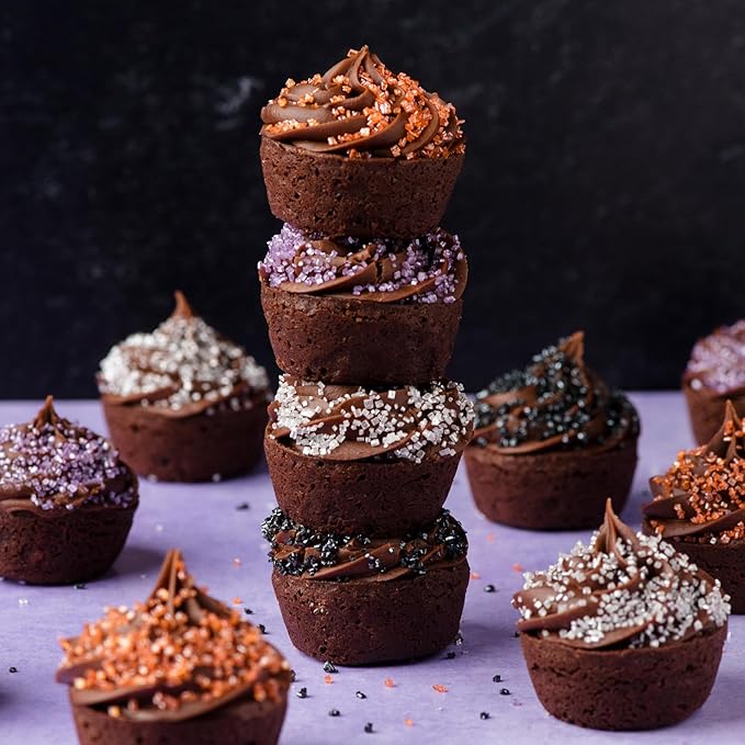 Sweets Indeed Halloween Sugar Sprinkles 4-Pack – 4.52 oz Spooky Sugar Set | White, Orange, Black & Purple Decorating Sugars | Edible Baking Decorations for Cookies, Cupcakes & Cakes
