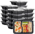 GUSTO [28 oz - 50 Count 2-Compartment Meal Prep Containers with Lids – Reusable, Microwaveable, Dishwasher & Freezer Safe, BPA-Free Food Storage Boxes for Portion Control (Formerly Comfy Package)