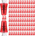 Chengu 100 Pieces Liquor Bottle Covers Pour Spout Covers Bar Toppers for Bottles Universal Pour Dispenser Dust Translucent Silicone Rubber Spout Caps for Bar Home Kitchen Tools Supplies (Red)