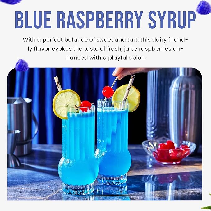 Jimoco® Syrup Pump Dispenser + Torani® Blue Raspberry Syrup, 25.4 oz - Coffee Syrup Pump & Flavoring Bundle