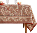 ISAENNE Designer French Red Small Rectangular Tablecloth,Linen Table Cloth with Cashew Pattern,Stain Proof Decor Tablecloths for Dining Thanksgiving Kitchen Christmas,55"*71"-Chauffrey D