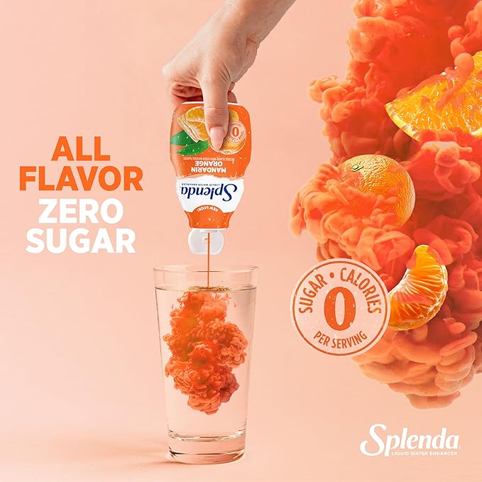 SPLENDA Liquid Water Enhancer Drops, Sugar Free, Zero Calorie, Natural Flavor, Concentrated Drink Mix, 3.11 Fl Oz Each Bottle (Mandarin Orange, 1 Pack)