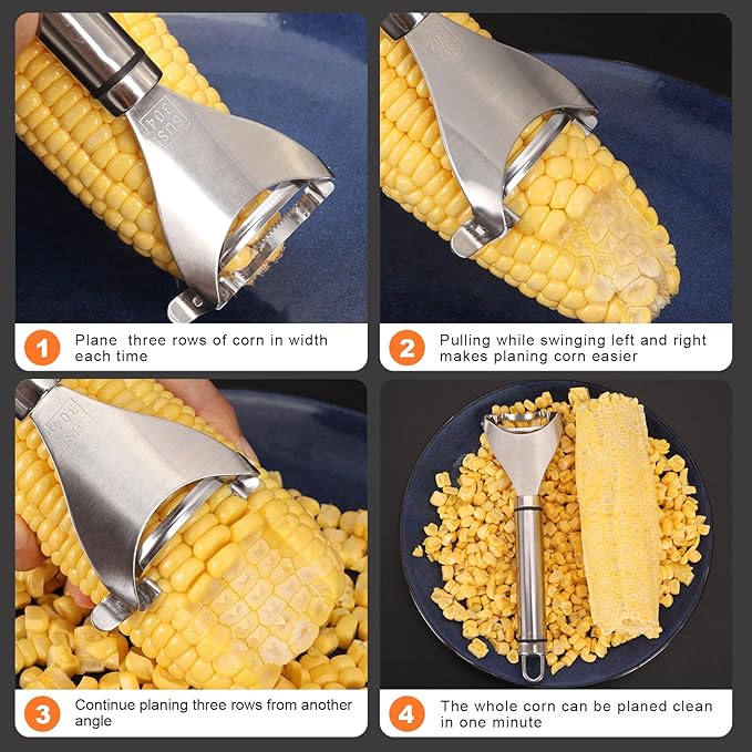 Corn Peeler, Corn Peeler for Corn on the Cob, 304 Stainless Steel Corn Cob Peeler, Corn Cob Stripper Tool, Quickly Remove Corn Kernels from Corn Cobs, Kichen Gadget