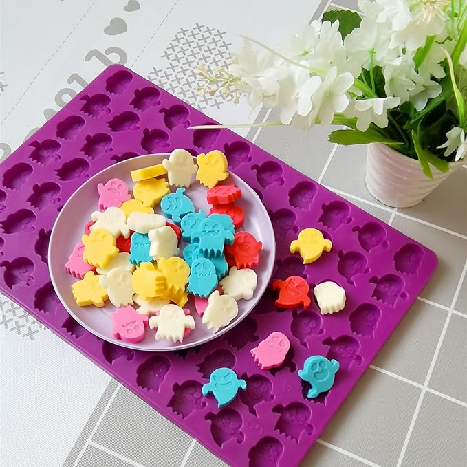 Halloween Ghost Molds with Scraper- Premium Silicone Candy Mold for Festive Treats and Decorations (1 PCS ghost)