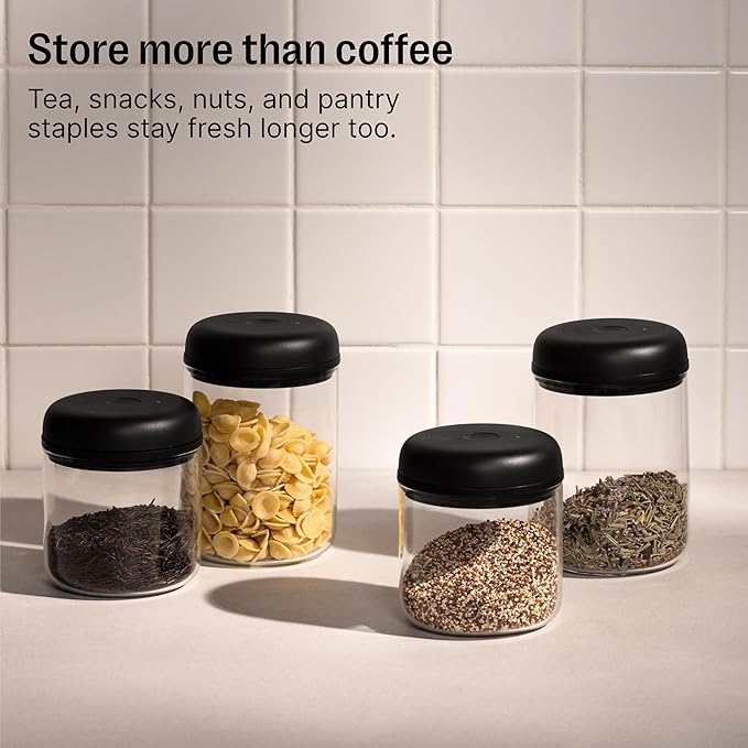 Fellow Atmos Electric Vacuum Canister & Storage Container - Airtight Coffee & Food Storage Containers - Coffee Containers - (Matte White, 0.7 Liter)