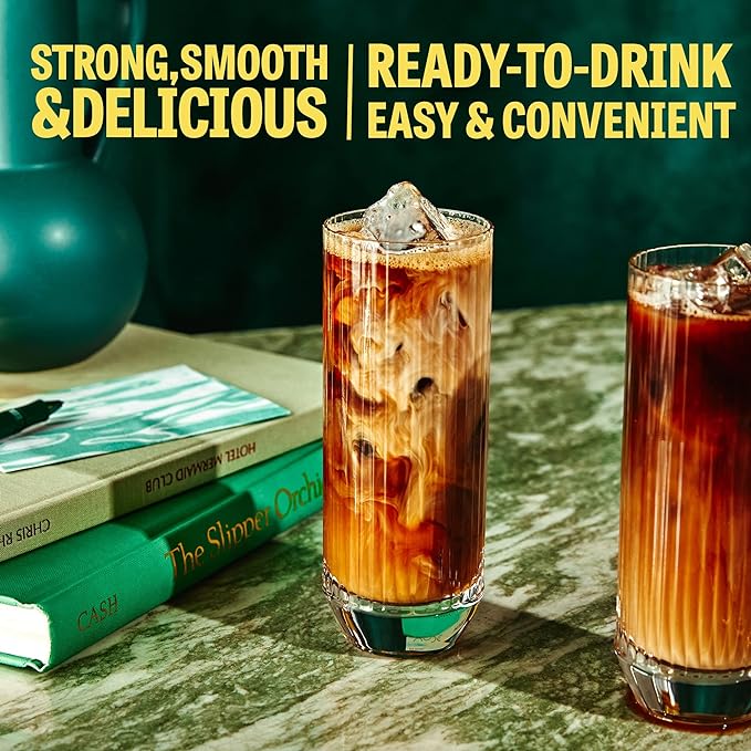 Wandering Bear Straight Black Organic Cold Brew Coffee - Extra Strong, Bold, Smooth, Unsweetened, Shelf-Stable, Ready to Drink, 100% Organic Iced Cold Brewed Coffee Drink - 32 fl oz, 3 pack