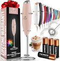 Zulay Kitchen Powerful Milk Frother Wand With 4 AA Duracell Batteries - Ultra Fast Handheld Drink Mixer - Electric Whisk Foam Maker for Coffee, Lattes, Cappuccino, Matcha & Creamer