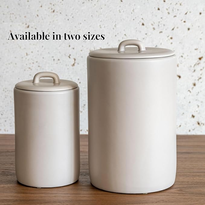 Ceramic Food Storage Jars, 37 Oz, Airtight Lid Handle,Kitchen Canisters for Grounds Coffee, Coffee Pods, Tea, Flour, Sugar, Rice, Pantry Organization or Kitchen Countertop Containers set