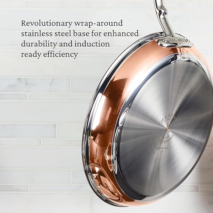 Hestan - CopperBond Collection - 100% Pure Copper Frying Pan, Induction Cooktop Compatible, 8.5-Inch