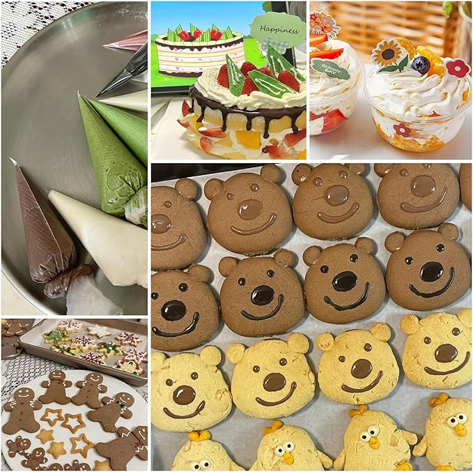 18 Inch Pastry Bags, 200 PCS Piping Bags Disposable, Thickened Piping Bags, Anti-Burst Non-Slip Icing Bags for Desserts, Cake, Breads and Cookies