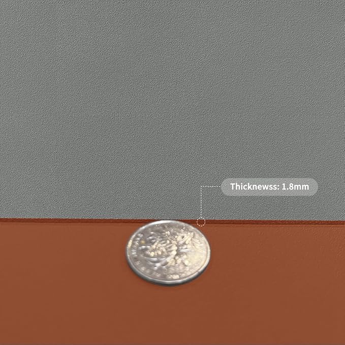 Leather Desk Mat,1.8mm Thick,14x60 Inch Desk Cover,Desk Protector Mat,Dresser Cover Top,Table Cover Rectangle,End Table Cover,Coffee Table Cover Rectangle(Brown+Gray,14x60)