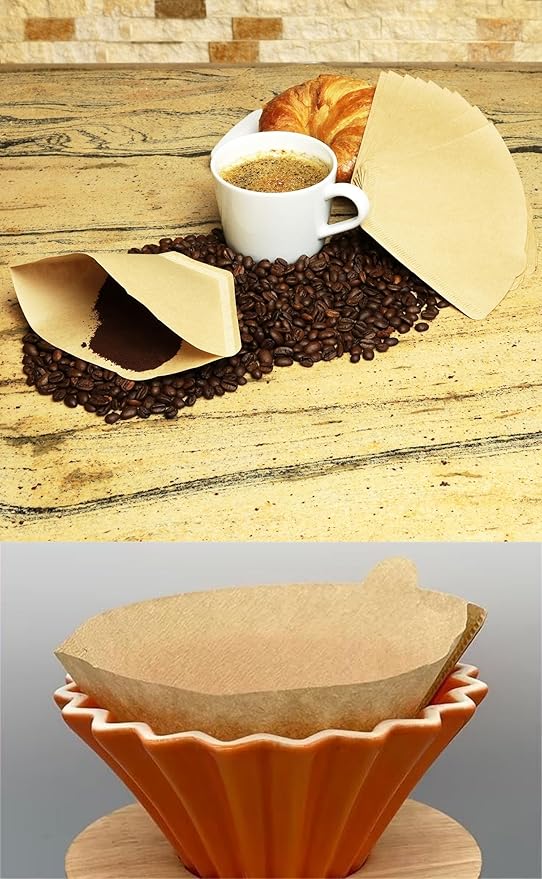 Generic Cone Filters #4 for Coffee Makers - Tear-Resistant Paper, Sustainable Material, 12-Cup Compatibility - Say Goodbye to Coffee Grounds in Your Brew (100, White), G3334