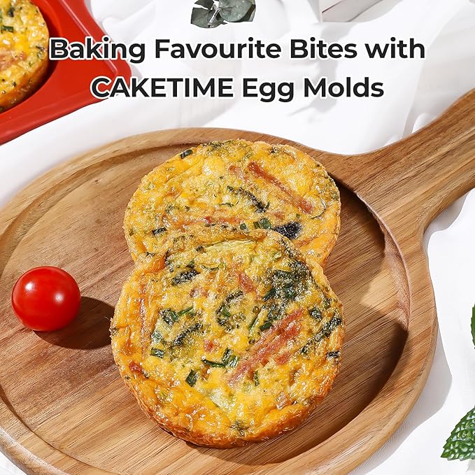CAKETIME Muffin Top Pan Non Stick,4 Inch Metal Frame Round Egg Baking Pan for Oven English Muffins, Whoopie Pies, Corn Bread, Egg Bites, Breakfast Sandwiches Tarts Brown