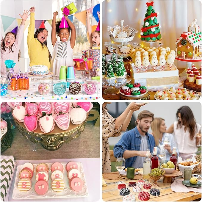 MGWOTH Chocolate Covered Mold Set: 3PCS Silicone Cookie Mold with 50 Clear Treat Boxes, Round Baking Mold for Oreos,Candy, Rice Crispy, Mini Cake, Individually Wrapped Cakesicle Party Favor Packaging