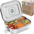 Everusely - Bento Box - Stainless Steel Lunch Box for Adults - 47 oz, 1.4 L - 5 Compartment Snack Container with Removable Silicone Seal & Secure Lock Clips - Leakproof & Dishwasher Safe