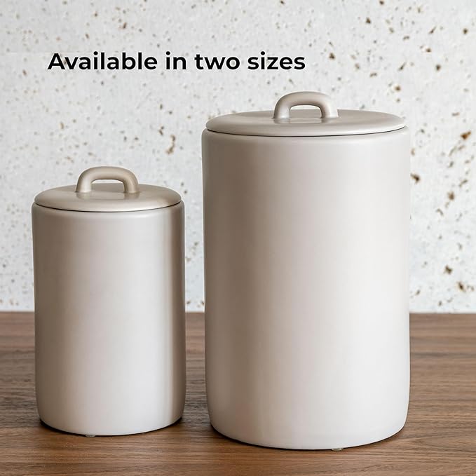 Ceramic Food Storage Jars, 108 Oz, Airtight Lid Handle, Kitchen Canisters for Grounds Coffee, Coffee Pods, Tea, Flour, Sugar, Rice, Pantry Organization or Kitchen Countertop Containers set