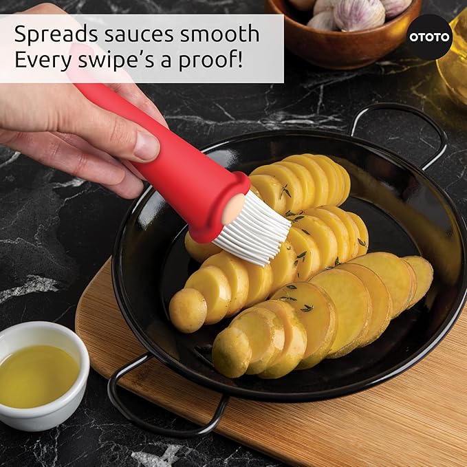 OTOTO Gnomeo Pastry Brush - Silicone Basting Brush for Cooking, Spread Oil Butter Sauce for BBQ Grill Baking, Gnomes Gifts for Women, Cute Funny Kitchen Gadgets
