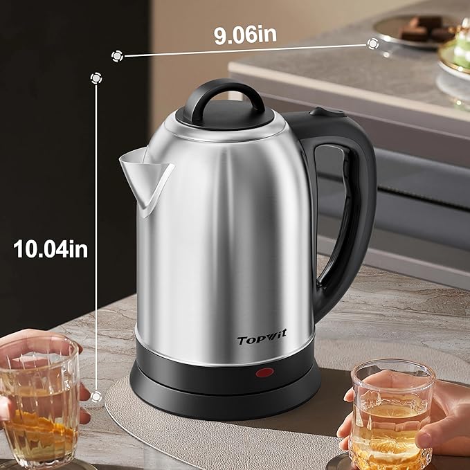 Topwit 2.5L Large Electric Kettle, BPA Free Stainless Steel Water Boiler & Heater, Fast Boil Electric Tea Kettle, Hot Water Kettle Electric with Auto Shut-Off & Boil-Dry Protection for Family