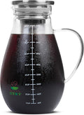 BTaT- Cold Brew Coffee Maker, Iced Coffee Maker, 2 Liter (2 Quart, 64 oz), Iced Tea Maker, Cold Brew Maker, Tea Pitcher, Coffee Accessories, Iced Tea Pitcher, Cold Brew System, Cold Brew Pitcher