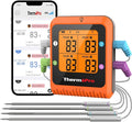 ThermoPro 650 ft Bluetooth Meat Thermometer with 4 Color-Coded Probes, Wireless Meat Thermometer Digital Wireless with Timer, Commercial Cooking Tools & Utensils Rechargeable for Smoker Oven
