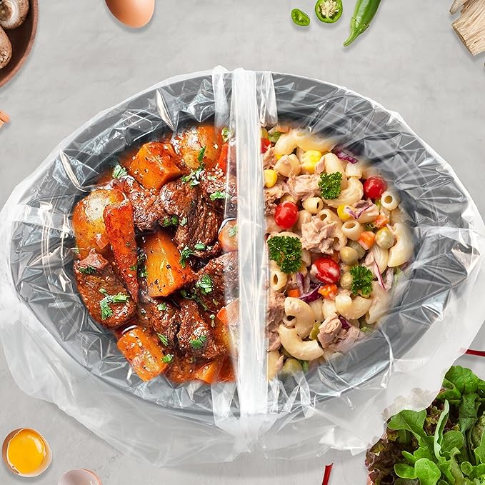 Large Size 36 Count Slow Cooker Liners 13"x21", Disposable Nylon Pot Liners, Multipurpose BPA-Free Cooking Bags, Fits 3-8 Quarts Oval & Round Pots & Slow Cookers