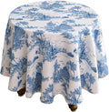 patdrea Designer Vintage Linen Small Round Tablecloth,Cya Ancient Castle and Manor Pattern Tablecloths,Elegant Table Cover Decor for Kitchen Dining Christmas,Thanksgiving,Diameter 55"-Lucerne a