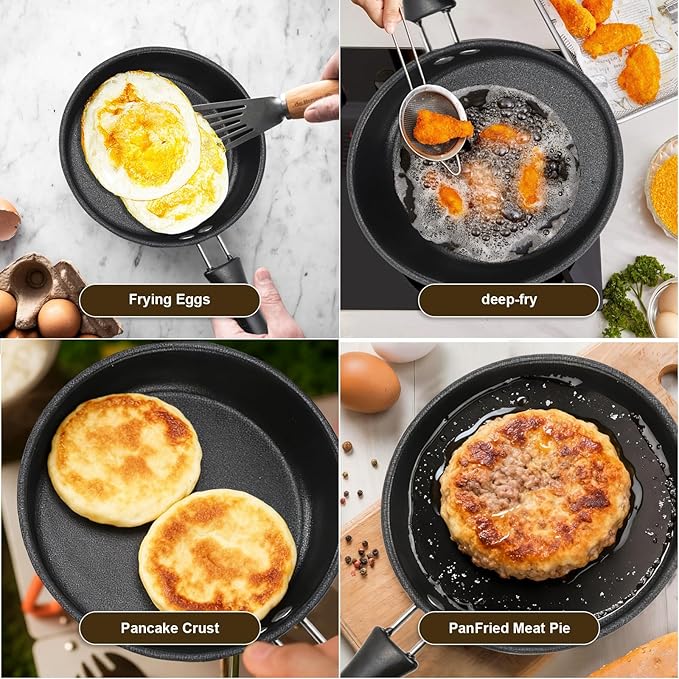 Mini Nonstick Egg & Omelet Pan – 4.7” Single Serve Frying Pan/Skillet, Diamond Infused, Multipurpose Pan Designed for Eggs, Pancakes, Dishwasher Safe